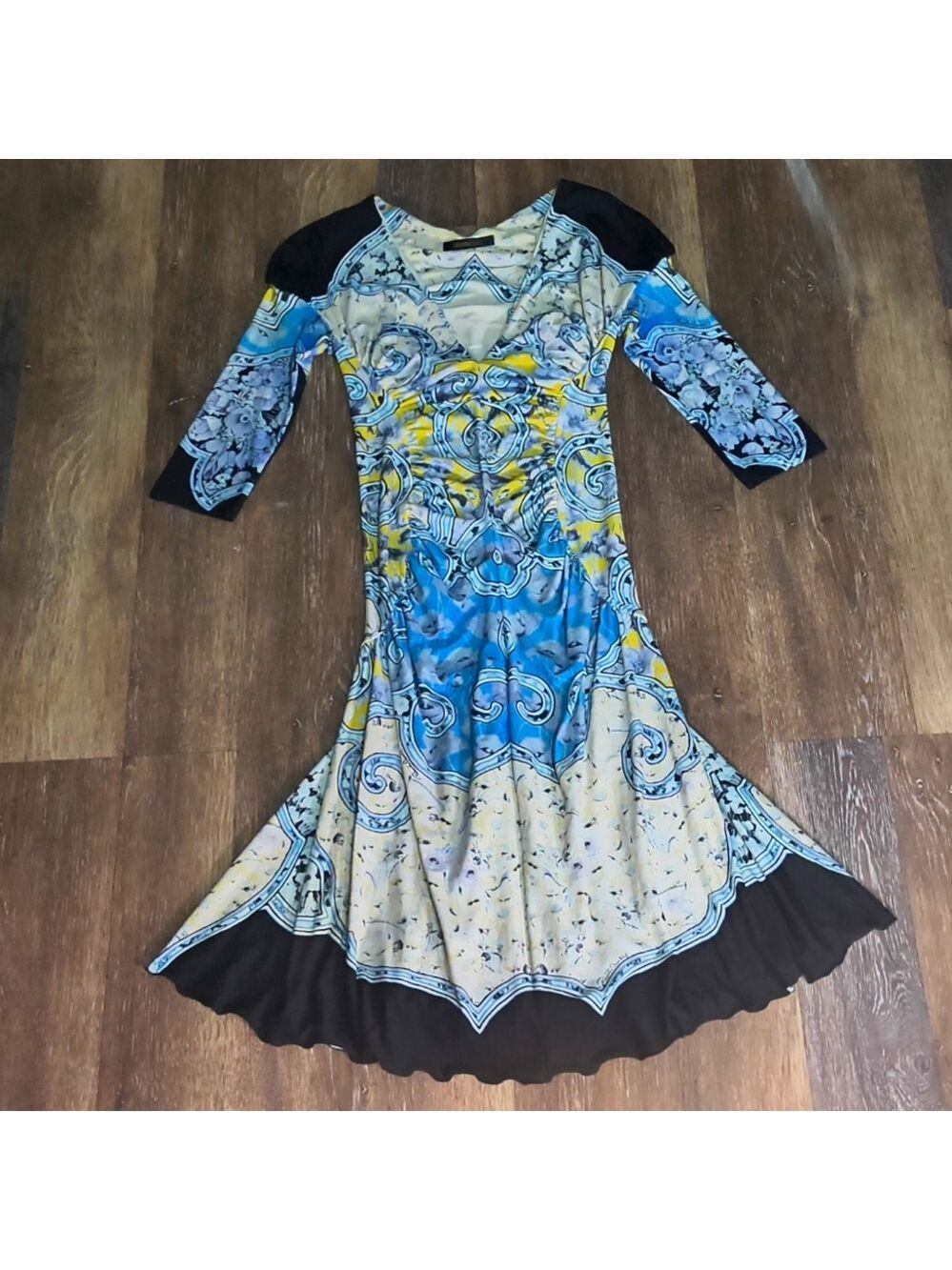 Roberto Cavalli - V Neck - Luxery Vintage 3/4 Sleeve Dress - Size 40 - Rare - Picture 11 of 13